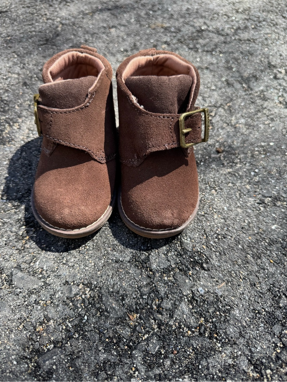 Toddler Brown Suede Ankle Boots